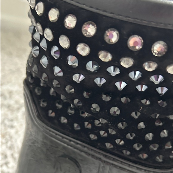 Michael Kors Glossy Black Studded Boots - Picture 4 of 11